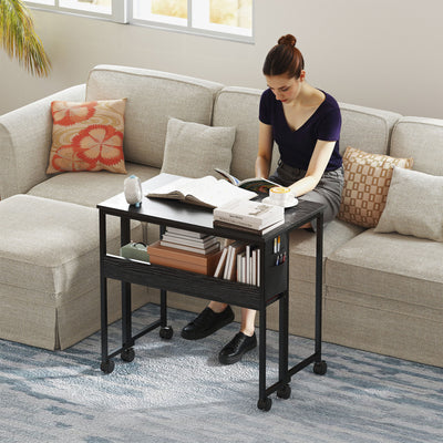 HOMCOM 80 cm Drop Leaf Writing Work Desk - Black 