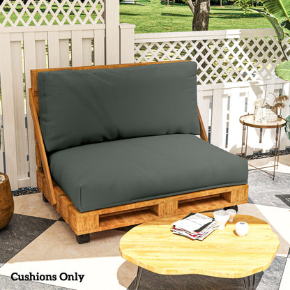 Outsunny 2 Seater Pallet Furniture Cushions Pallet Cushions, UPF20+ 220gsm Fabric, 20 cm Thick Outdoor Seat Pads, Charcoal Grey 