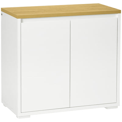HOMCOM Kitchen Sideboard, Storage Cabinet with Double Doors and Adjustable Shelf for Living Room, Entryway, White 