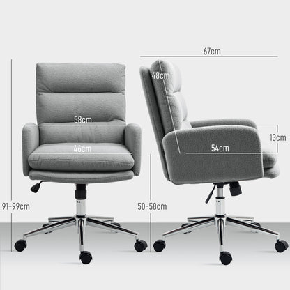 HOMCOM 91-99cm Sherpa Fleece Office Chair - Grey