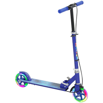 AIYAPLAY Scooter for Kids Ages 3-8 with Adjustable Handle, 2 Light up Wheels, Handbrake & Rear Brake for Girls and Boys, Blue 