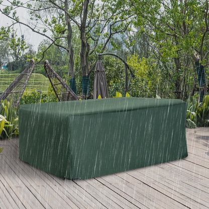 Outsunny Garden Furniture Cover, Oxford Fabric Outdoor Rectangular Rattan Furniture Cover with PE Coating, Waterproof, Windproof, Anti-UV, 222 x 155 x 67cm, Green 