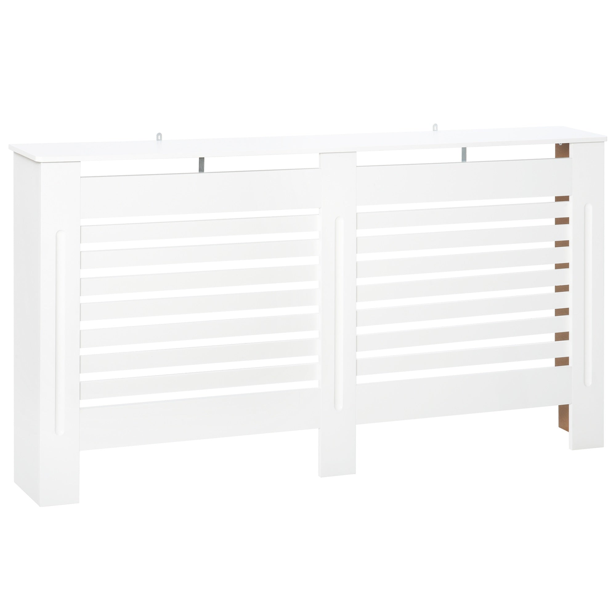 HOMCOM Radiator Cover, Modern MDF White Painted Cabinet with Horizontal Slats for Living Room, Bedroom, 172L x 19W x 81H cm 