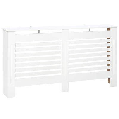 HOMCOM Radiator Cover, Modern MDF White Painted Cabinet with Horizontal Slats for Living Room, Bedroom, 172L x 19W x 81H cm 