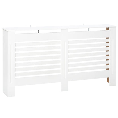 HOMCOM Radiator Cover, Modern MDF White Painted Cabinet with Horizontal Slats for Living Room, Bedroom, 172L x 19W x 81H cm 