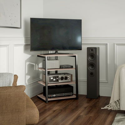 HOMCOM HiFi Stand, with Four Storage Shelves - Grey 