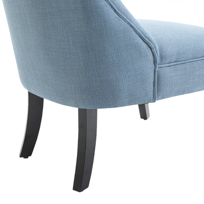 HOMCOM Fabric Single Sofa Dining Chair Tub Chair Upholstered W/ Pillow Solid Wood Leg Home Living Room Furniture Blue 