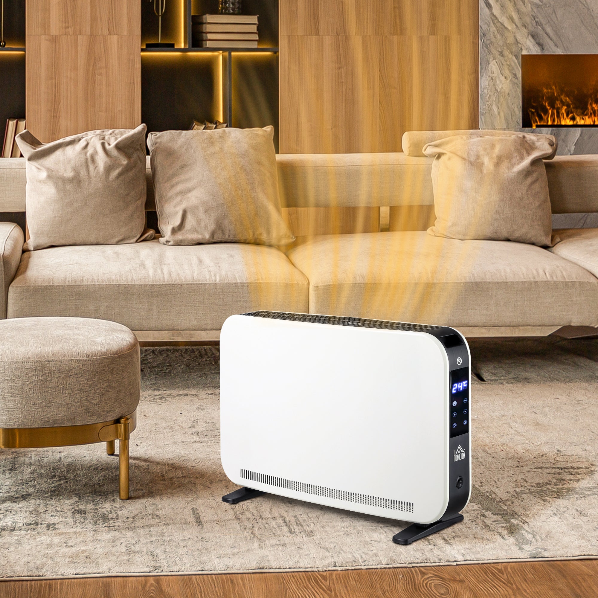 HOMCOM Three-Mode Modern Slimline Heater, 7-35\'e2\'84\'83 Temperature