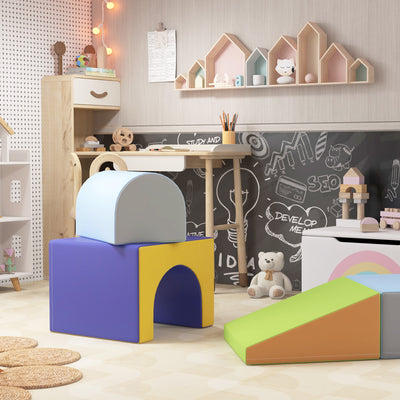 HOMCOM 4-Piece Soft Play Set for Toddlers, Multicoloured 