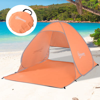 Outsunny 2 Person Pop Up UV Shelter Shade-Orange 