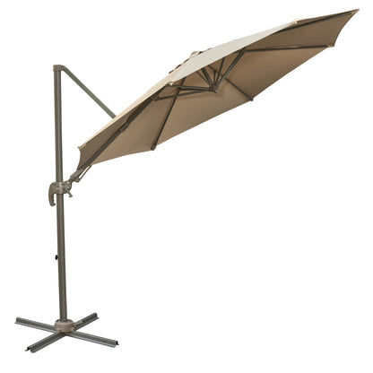 Outsunny 3m Beach Hanging Umbrella Parasol - Khaki 