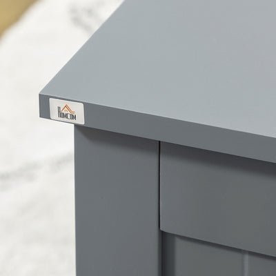 HOMCOM Large Storage Box Toy Chest Cabinet Container Unit Organizer with Lid & Safety Hinges, Grey 