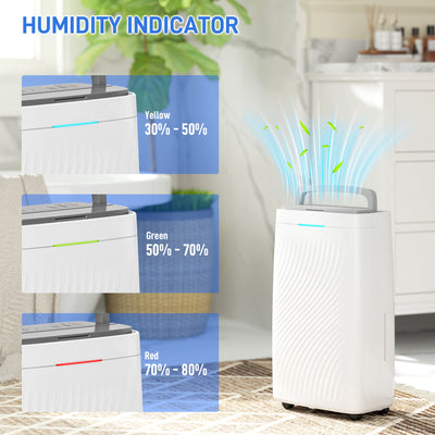 HOMCOM 16L Multi-Mode Dehumidifier, with Wheels - White 