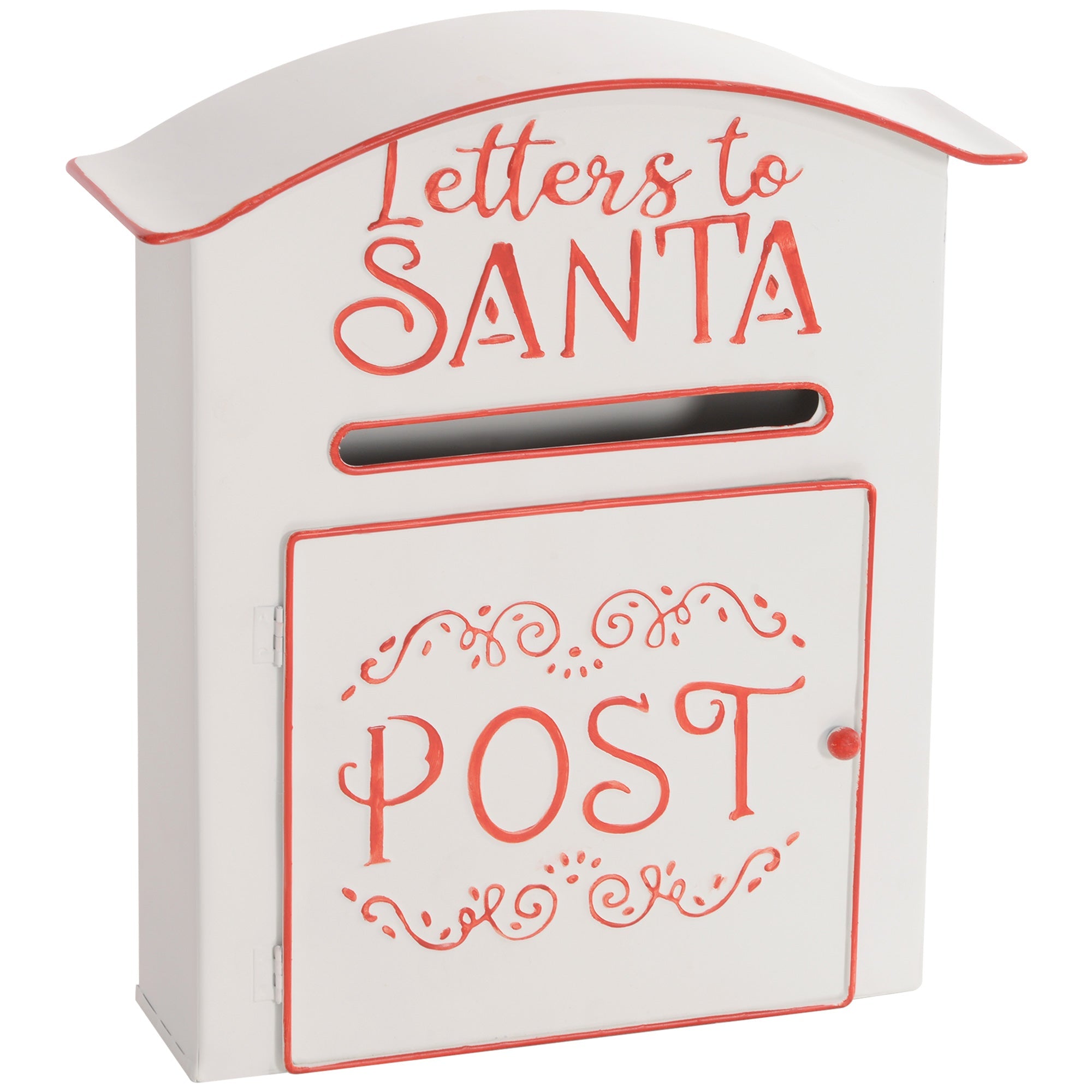 HOMCOM A5 Christmas Letter Postbox - White/Red 