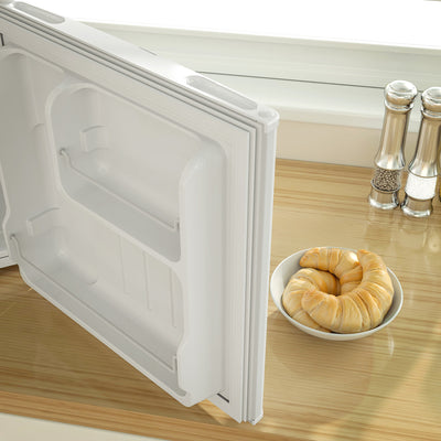 HOMCOM 46 Litre Lockable Countertop Fridge - Cream White 