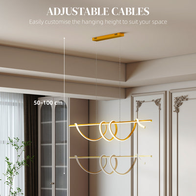 HOMCOM Pendant Light with 3 Colour Temperatures - Gold Tone 