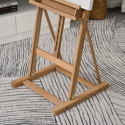 Vinsetto Wooden Easel Stand H-Frame Artist Easel with 171-230cm Adjustable Height and 0-80° Working Angles Beech Wood Art Easel for Displaying Painting Wedding Sign Nature Wood Finish 
