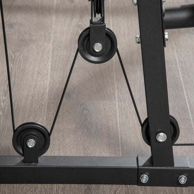 HOMCOM Multi-Exercise Gym Station, with 45kg Weight Stack, for Full Body Workout 