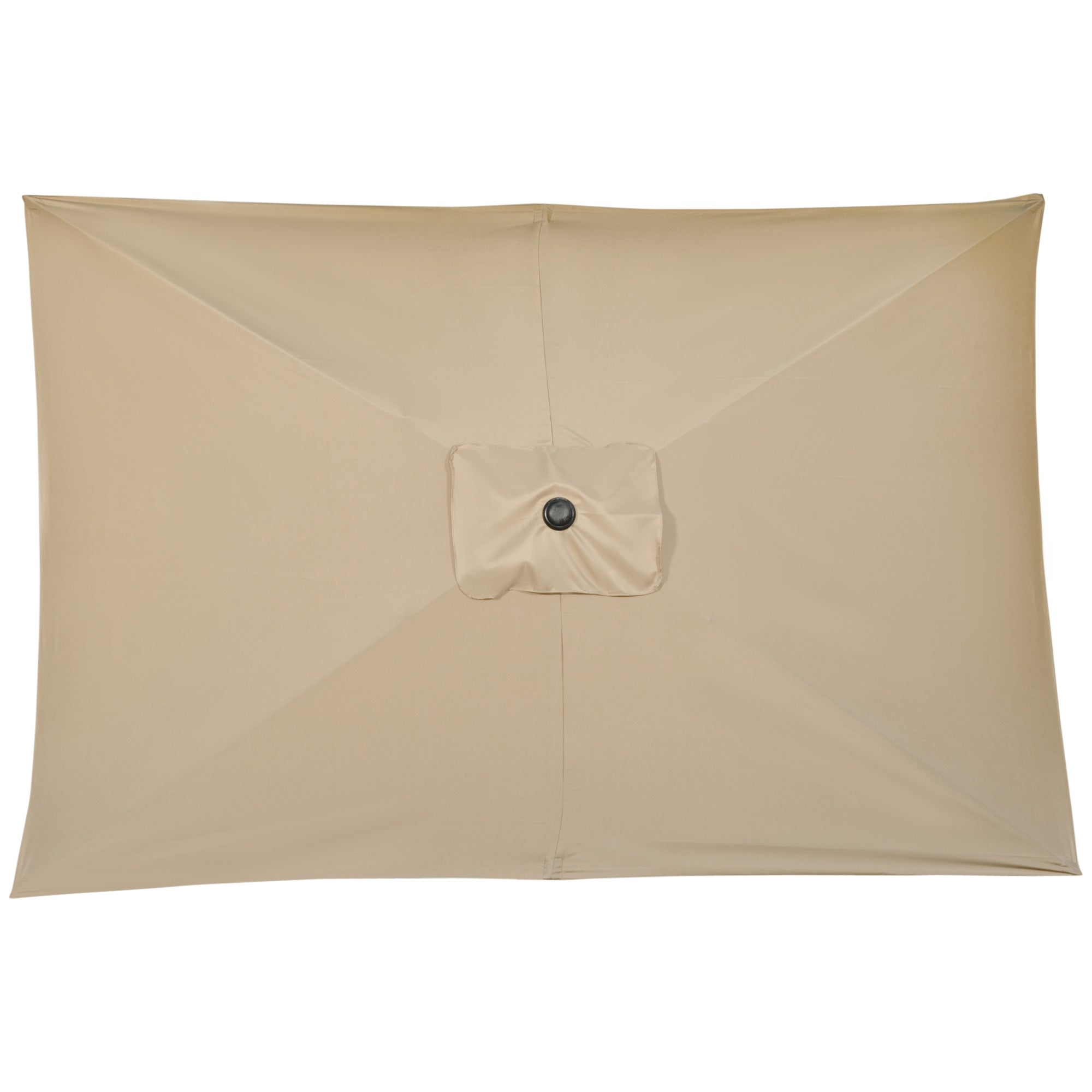 Outsunny 3x2m Garden Parasol Umbrella with Tilt and Crank, Outdoor Sun Shade Canopy with Aluminium Frame and Steel Ribs, Rectangular, Khaki 