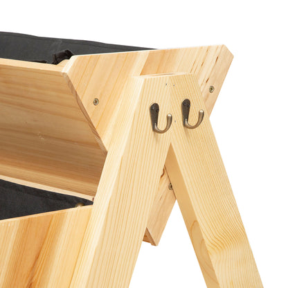 Outsunny 3 Tier Raised Beds for Garden, Wooden Planter Boxes with Clapboard and Hooks, 142L, 120 x 68 x 80cm 