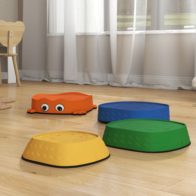 AIYAPLAY 5PCS Sensory Stepping Stones for Toddlers, Frog-Shaped Kids Stepping Stones Set with Anti-Slip Edging for Ages 2-8 