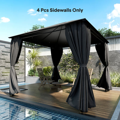 Outsunny 4 Pack Replacement Gazebo Curtains Privacy Panel for Most 3 x 3 m Gazebo, Outdoor Shelter Sidewalls, Dark Grey 