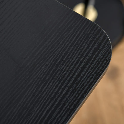 HOMCOM Writing Desk Computer Table Home Office PC Laptop Workstation Storage Shelf 84L x 45W cm Black 