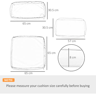 Outsunny Garden Rattan Sofa Cushion Polyester Cover Replacement Outdoor- No Cushion Included Beige 