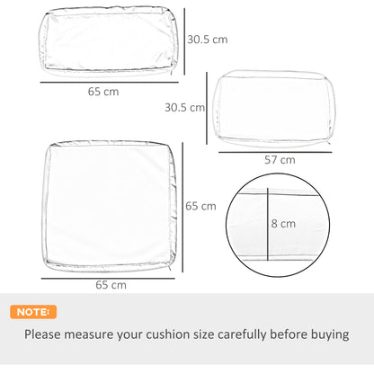 Outsunny Garden Rattan Sofa Cushion Polyester Cover Replacement Outdoor- No Cushion Included Beige 