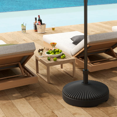 Outsunny Garden Parasol Base Holder, 28kg Sand Filled, 23kg Water Filled, Sun Umbrella Base, Φ55 x 30H cm Black 