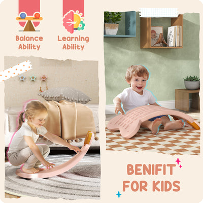 AIYAPLAY Balance Board for Kids Balance Training & Sensory Play, Pink 