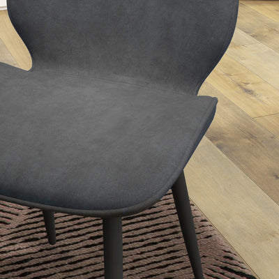 HOMCOM Velvet Dining Chairs, Set of 2 Dining Room Chairs with Metal Legs for Living Room, Dining Room, Grey 