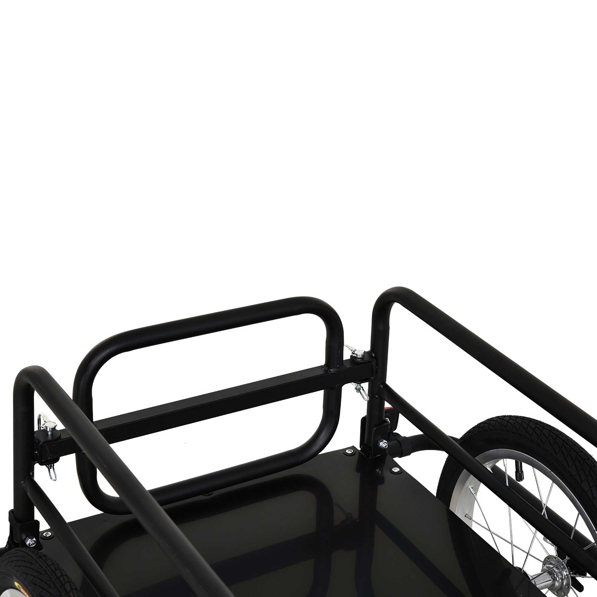HOMCOM Bike Cargo Trailer in Steel Frame Extra Bicycle Storage Carrier with Hitch-Black 
