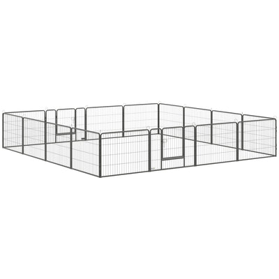 PawHut 16 Panels Heavy Duty Puppy Playpen, for Small Dogs, Indoor and Outdoor Use - Grey 