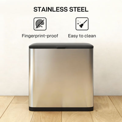 HOMCOM 8L Hanging Kitchen Bin, Rubbish bin with Lid and Removable Inner Bucket for Under Cabinet Door, Under Sink, Office 