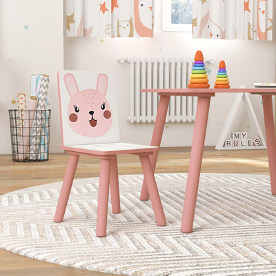 ZONEKIZ Kids Table and Chair Set and Kids Easel with Paper Roll, Storage Baskets, Kids Activity Furniture Set, Pink 