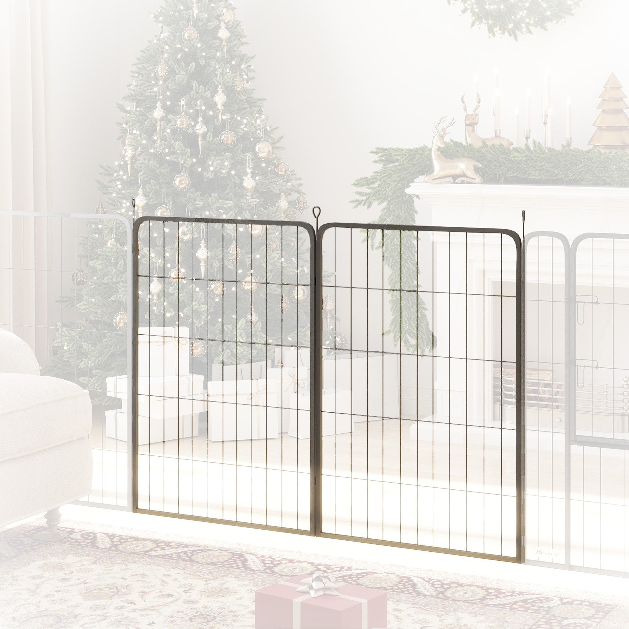PawHut 2 Piece Dog Pen Expansion Pack for 100cm High Animal Pen with 3 Connecting Stakes 