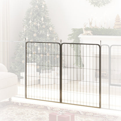 PawHut 2 Piece Dog Pen Expansion Pack for 100cm High Animal Pen with 3 Connecting Stakes 
