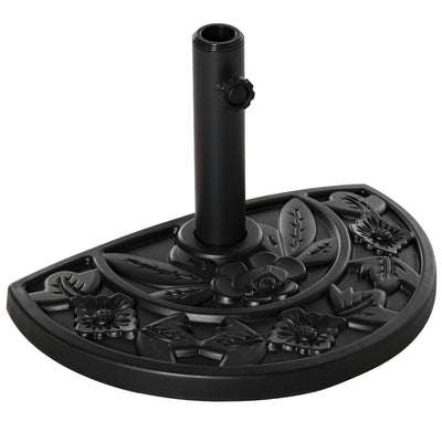 Outsunny 9kg Cement Concrete Half Round Parasol Base Umbrella Stand Garden Outdoor Accessories - Adjustable Coupler Suitable Umbrella Rod: Φ3.5cm, Φ3.8cm, Φ4.8cm 