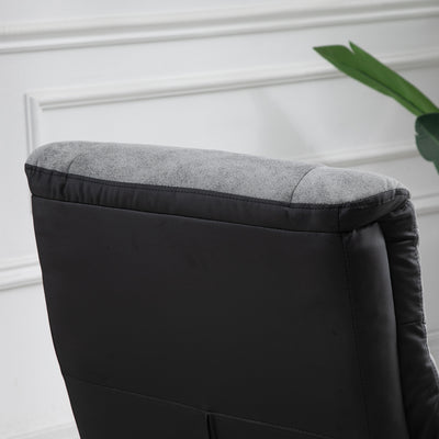 HOMCOM Fabric Recliner Sofa Armchair with footstool Swivel Sofa Grey 