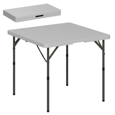 Outsunny 3ft Folding Camping Table, Heavy Duty Picnic Table with 2 Adjustable Height for Indoor Outdoor Garden, Party, BBQ, Dark Grey 