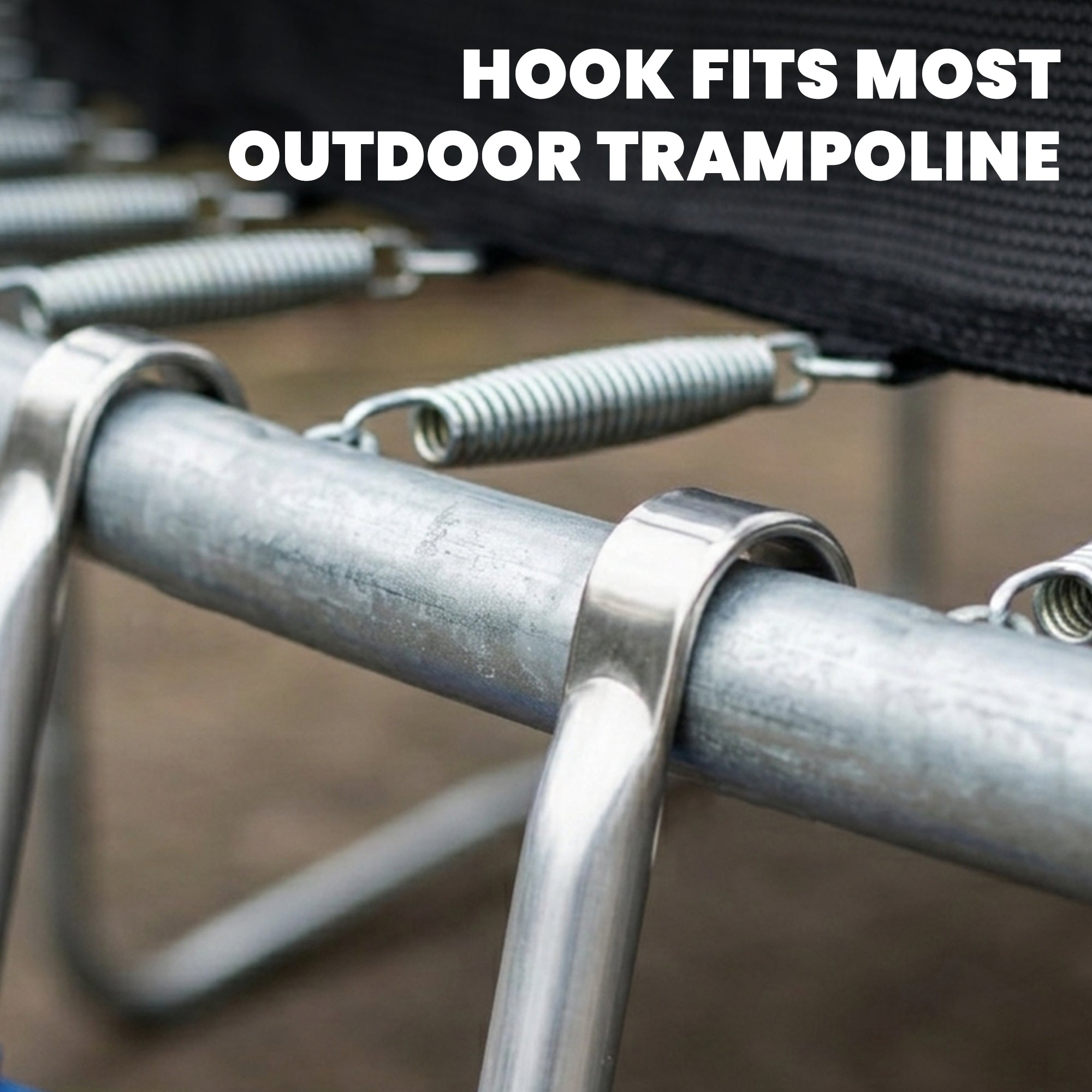 SPORTNOW Trampoline Ladder, 2-Steps with Horizontal Wide Steps, Universal Hook, Galvanised Steel Frame, 150kg Load Capacity 