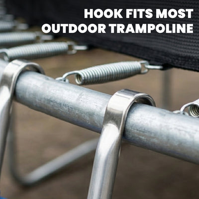 SPORTNOW Trampoline Ladder, 2-Steps with Horizontal Wide Steps, Universal Hook, Galvanised Steel Frame, 150kg Load Capacity 