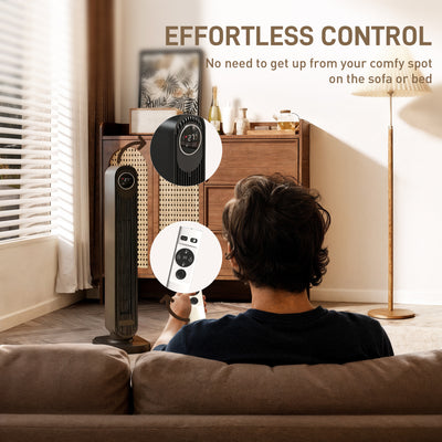 HOMCOM 2000W Ceramic Electric Heater with Fan, Timer, Oscillation - Black 