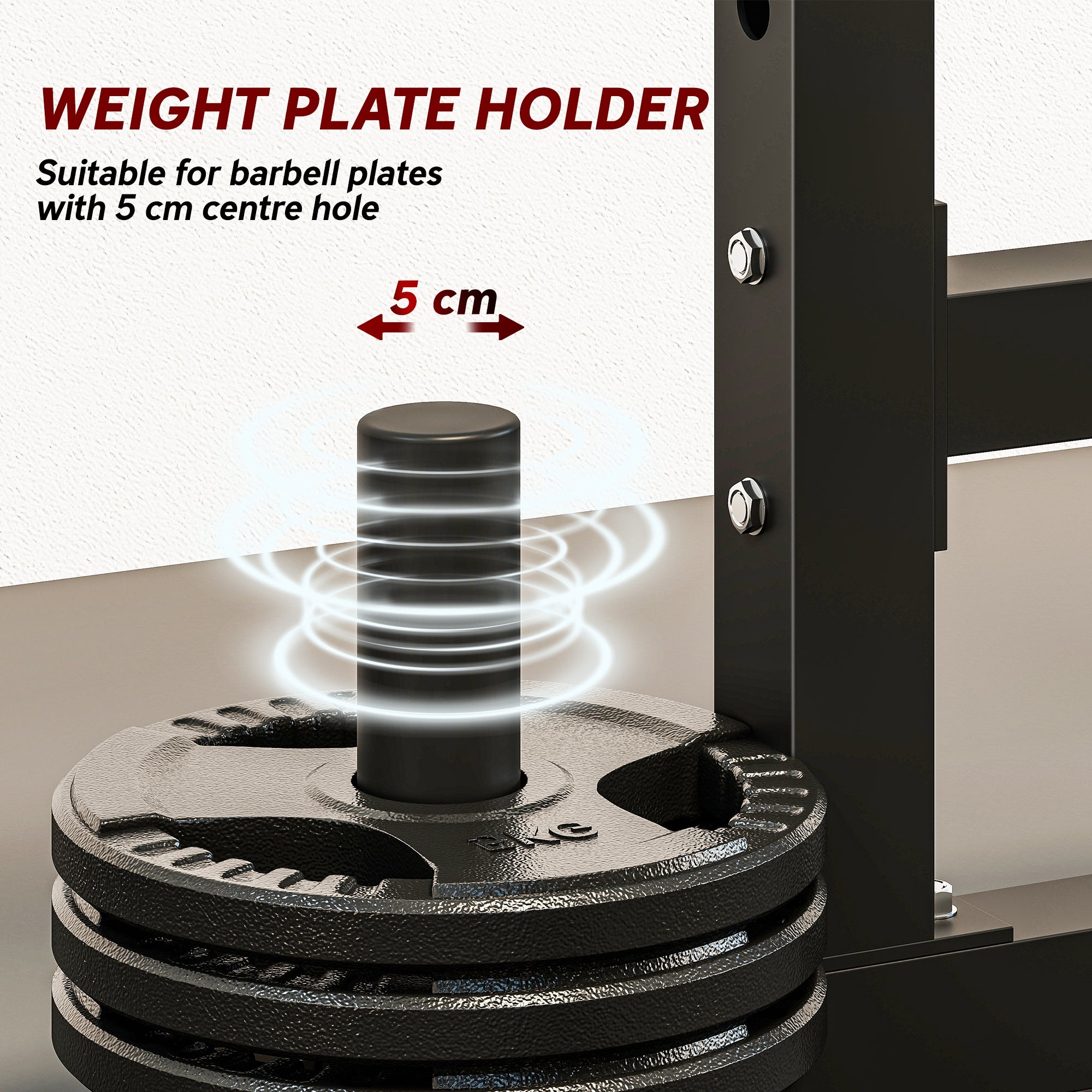 SPORTNOW Adjustable Squat Rack with Plate Holders, 300 kg Load 