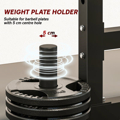 SPORTNOW Adjustable Squat Rack with Plate Holders, 300 kg Load 