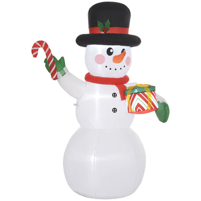 Outsunny 6ft Inflatable Christmas Snowman, with Accessories 