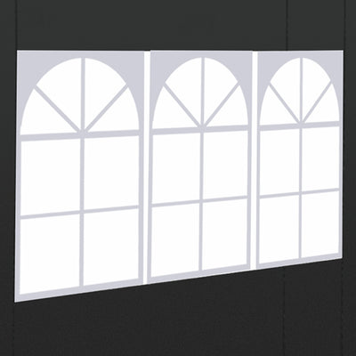 Outsunny 3 Meters Gazebo Replaceable Exchangeable Side Panel Wall Panels Walls With Window, Black 