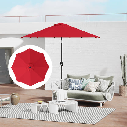 Outsunny 3 m Replacement Parasol Canopy with Top Vent, UPF 50+ Garden Parasol Replacement Canopy, 8 Rib Parasol Cover Replacement Fits Various Frames, Red 