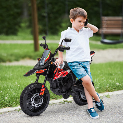 AIYAPLAY 12V Aprilia Licenced Kids Motorbike with Training Wheels, Spring Suspension, LED Light, USB, Music, Red 